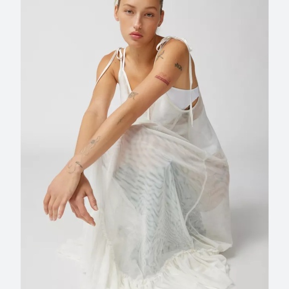 Urban Outfitters UO Everly Sheer Mesh Midi Dress Swim Cover Up Size XL - Picture 12 of 12